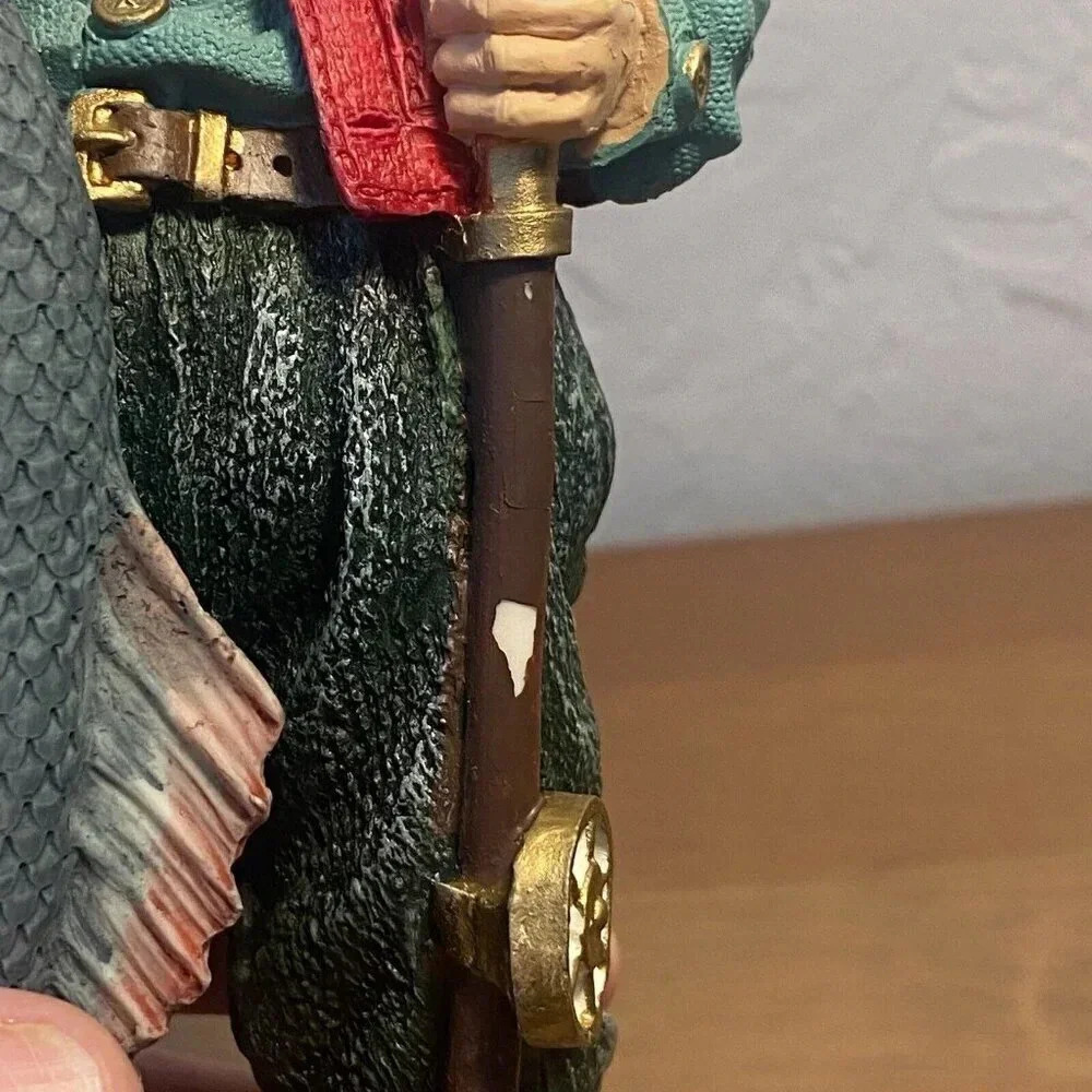 Vintage 1990's Fly Fishing Santa Jaimy 10in Resin Figurine with Big Catch - Picture 14 of 16